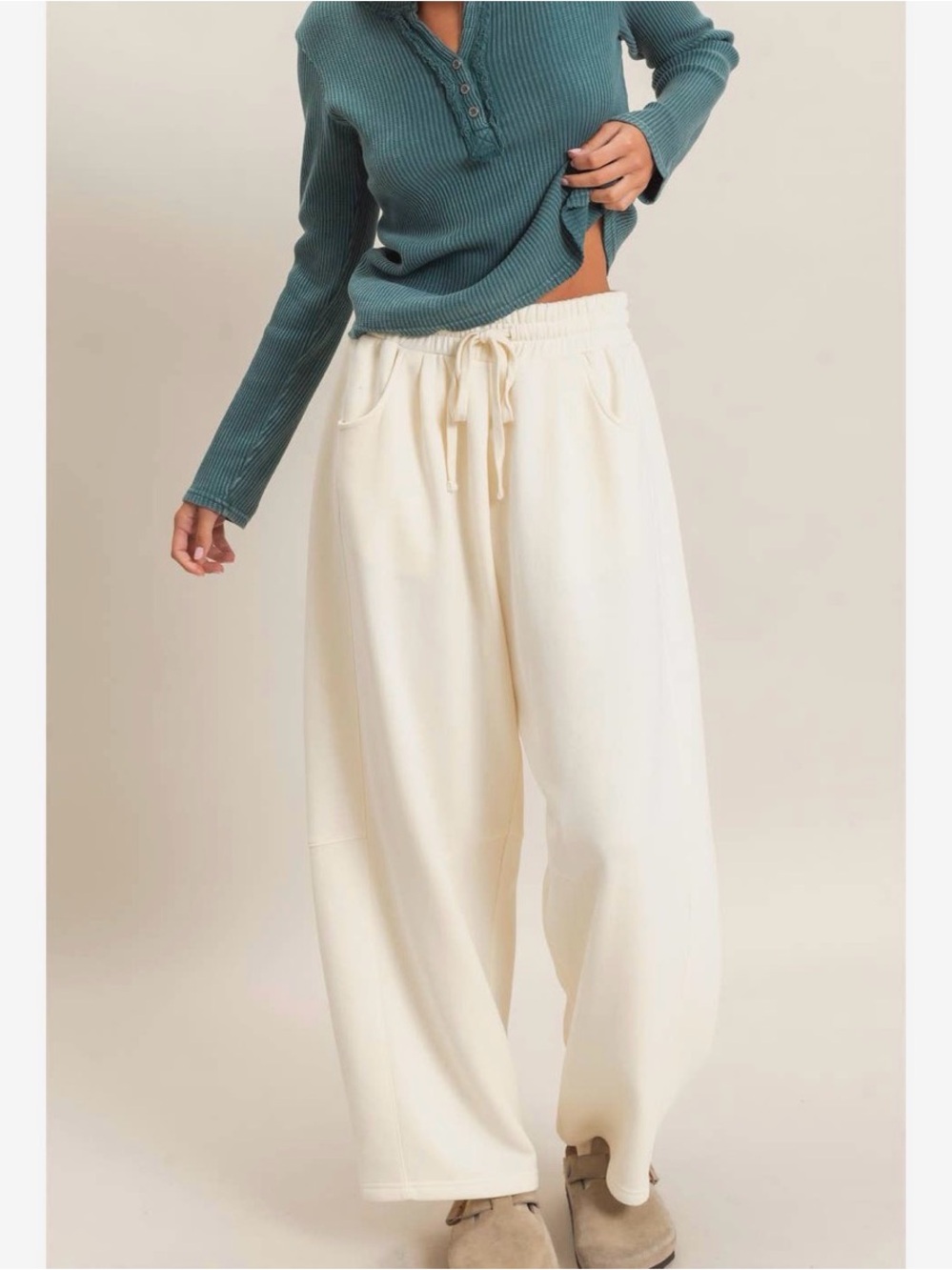 Cream Barrel Sweatpants